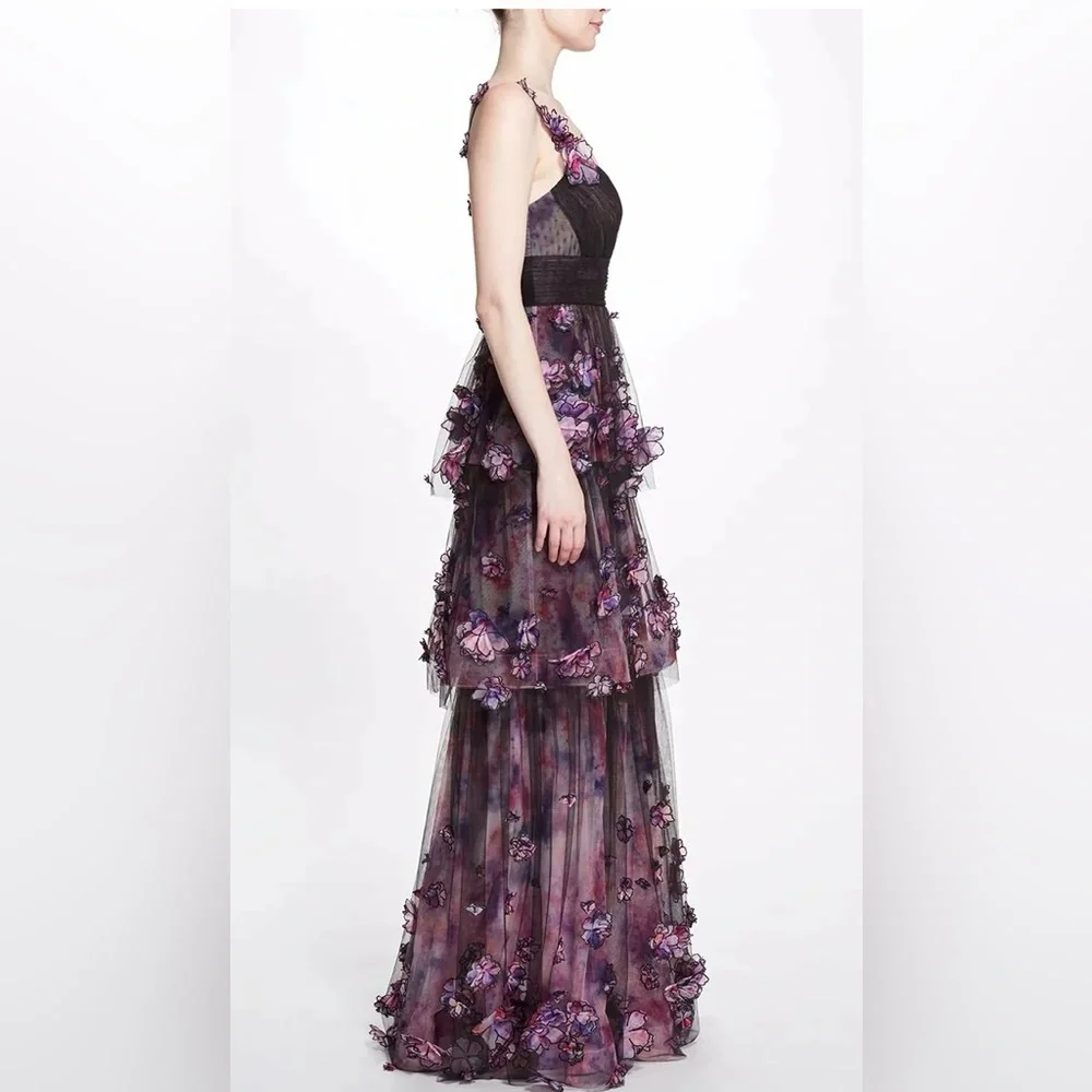 Marchesa Notte Ombré Tulle Gown - NWT - Picture 2 of 14